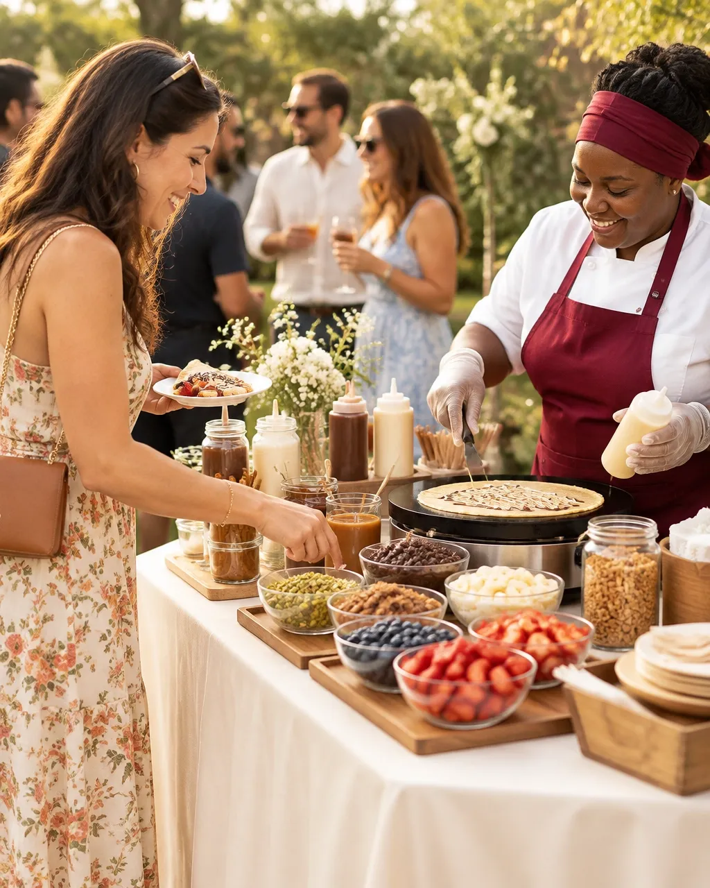 Yum&Heal caterer preparing desserts for guests